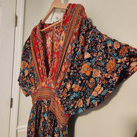 Baltic Born Leeanne Midi Dress Navy Multi Floral Boho Medium Maxi - Picture 9 of 15